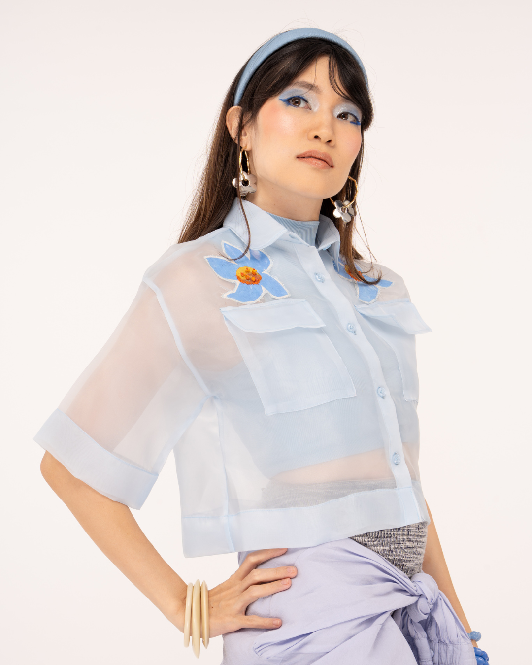 Hexie Sheer Polo Top - STARFLOWER ðŸ’