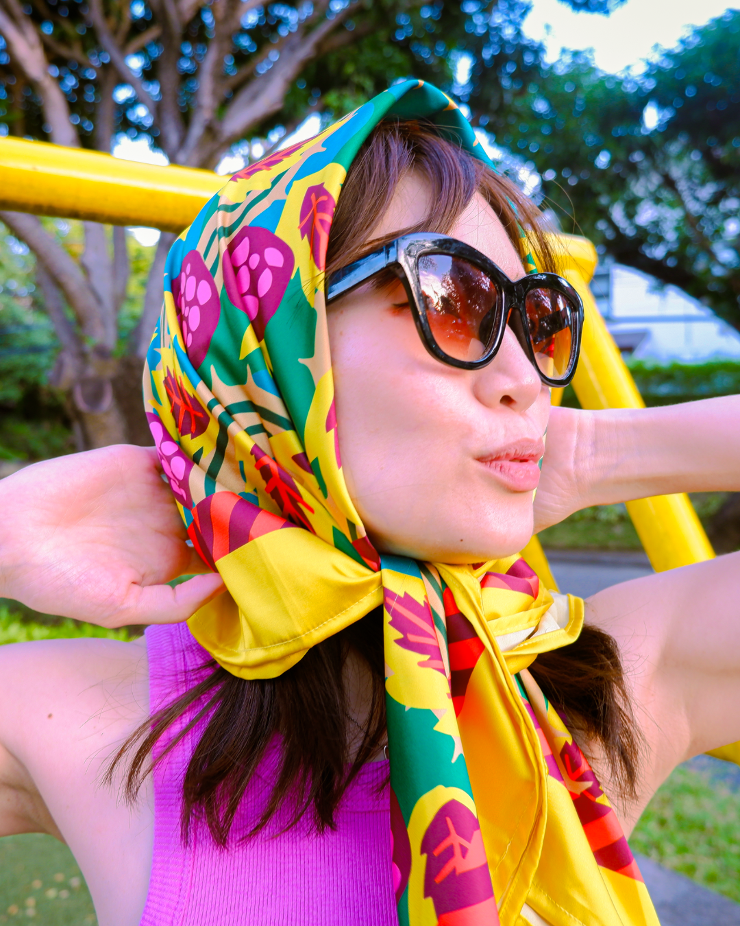 XL Silk Print Mix Scarf - BRAMBLEBERRY JAM 🍓