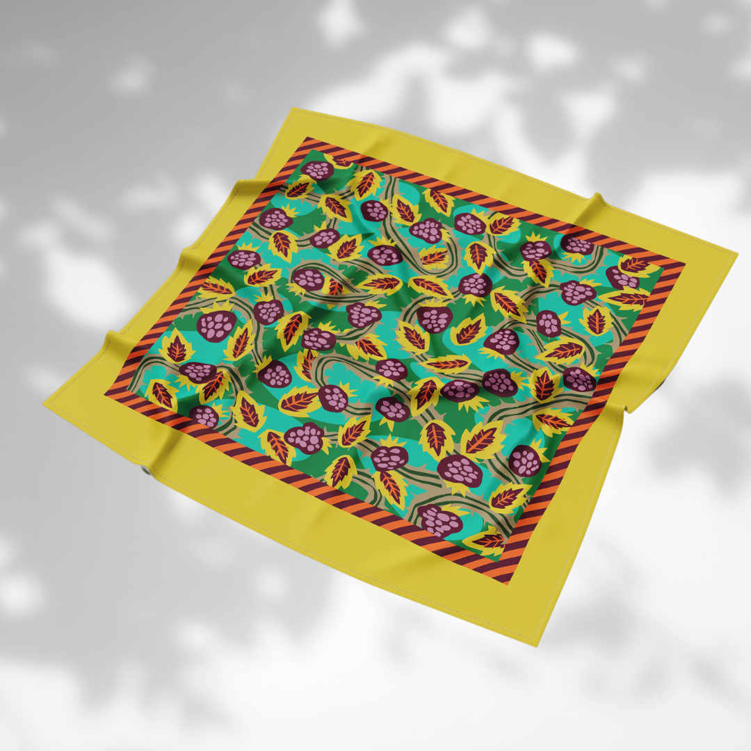 XL Silk Print Mix Scarf - BRAMBLEBERRY JAM 🍓