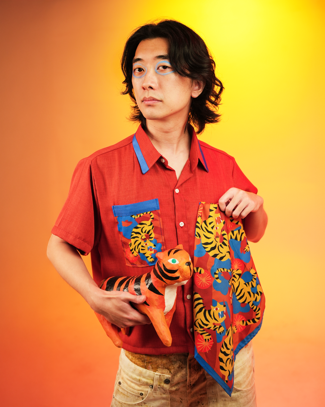 Print Mix Scarf - TOUSLING TIGERS🐅