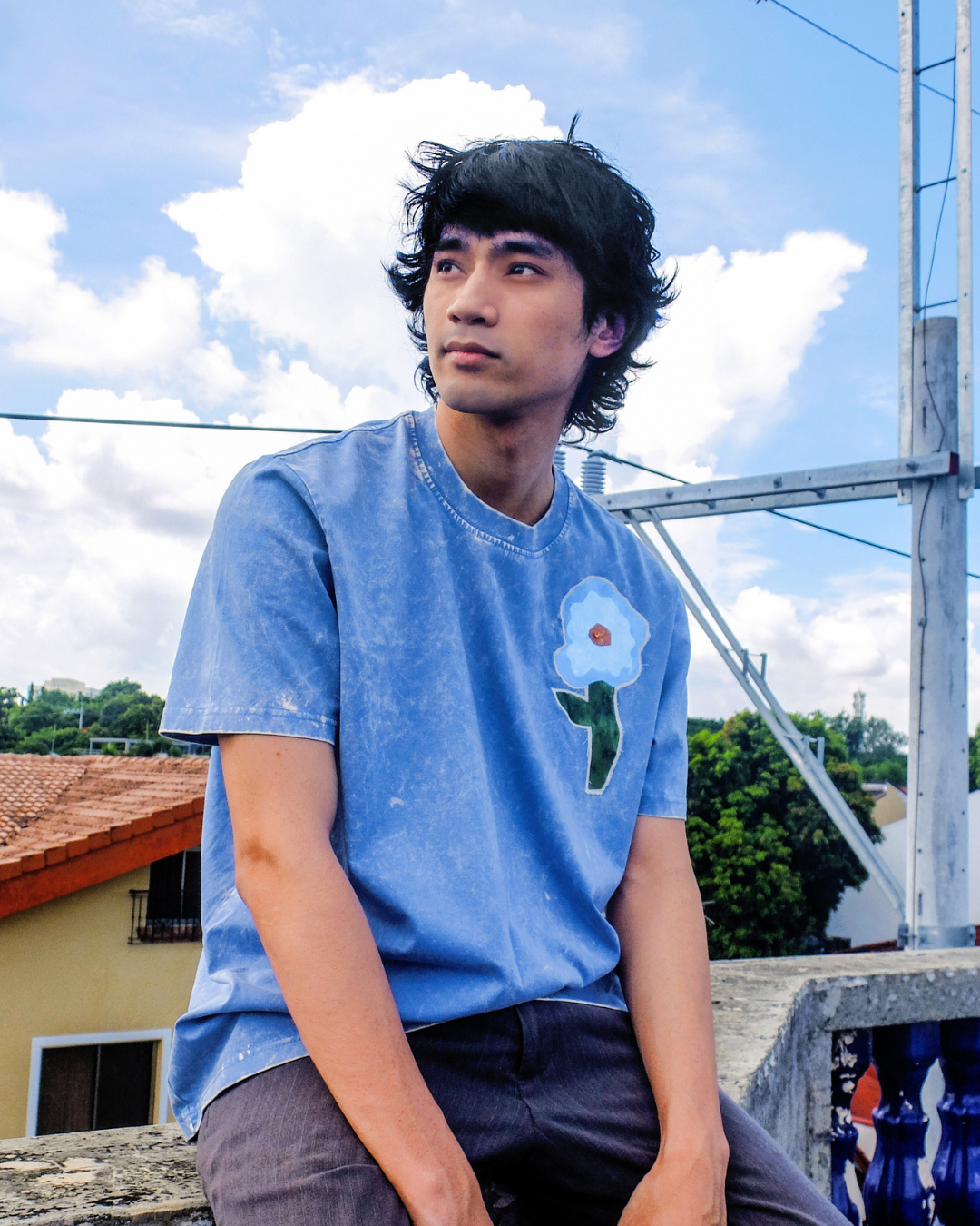 La Com PaQue Shirt - Cornflower Blue