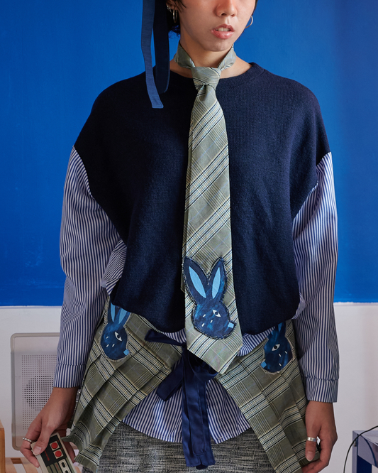 School Daze Necktie - BUNNY BLUE 🐇